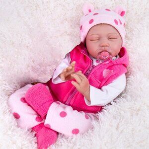 🆕22Inch Soft Cloth Body Newborn Baby Poseable Limbs Rose Giraffe Baby Girl
